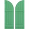 Ekena Millwork Americraft 5-Board (2 Batten) Wood Joined Board-n-Batten Shutters w/ Arch Top, ARW101BQ518X77LPH, PR ARW101BQ518X77LPH - alternate 1
